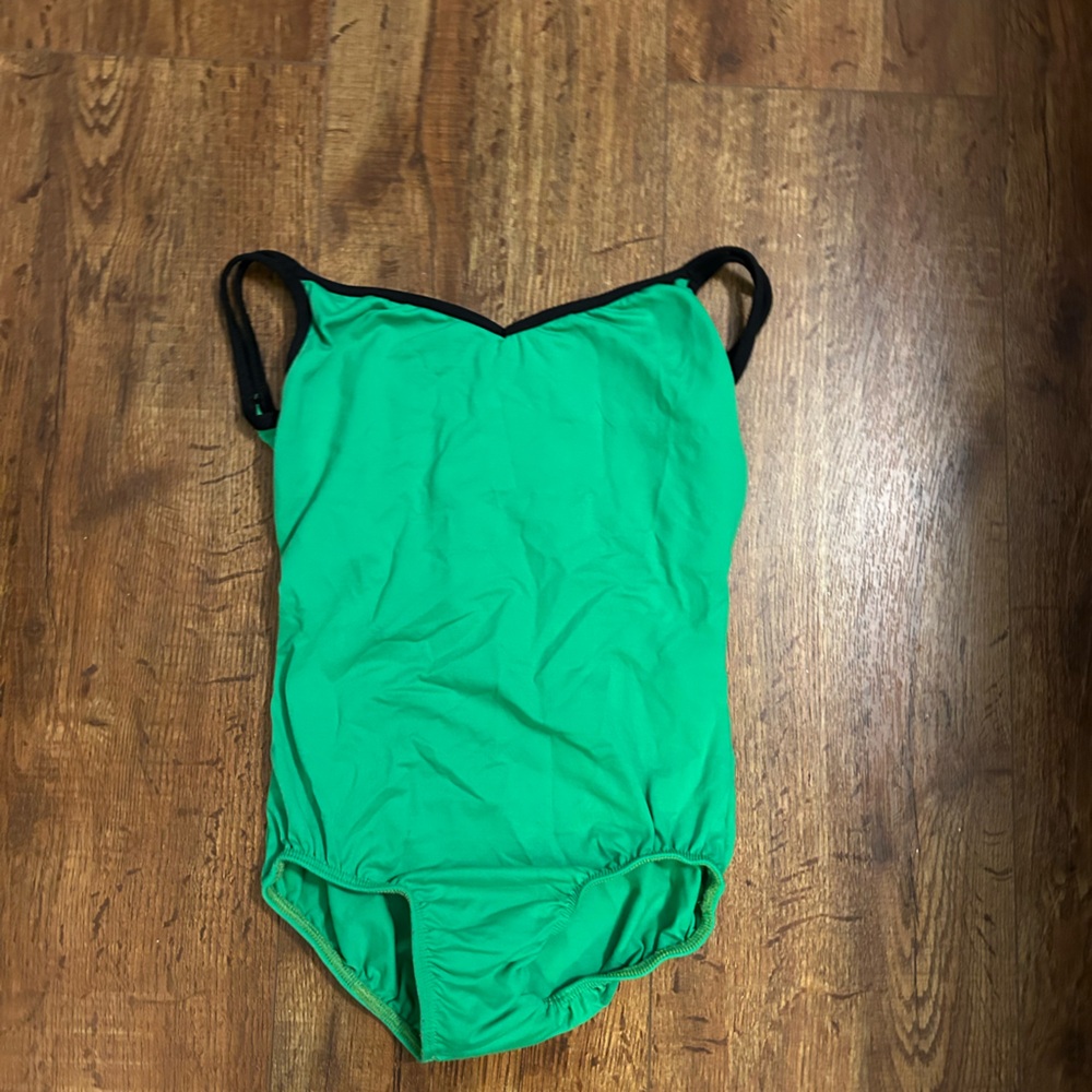 Green leotard  with Black Straps